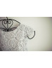 Cap Sleeves Ivory Lace Gray Lining Lovely Flower Girl Dress